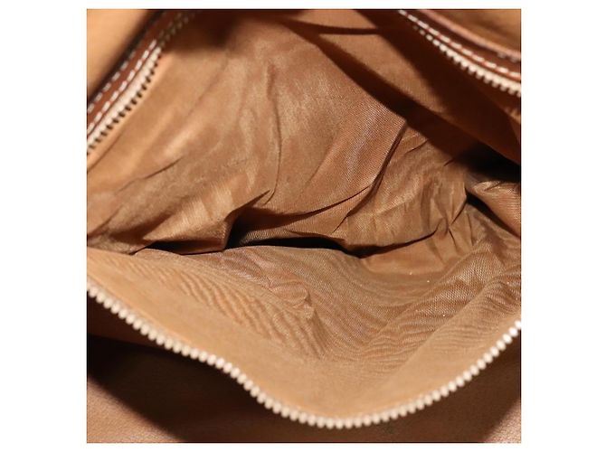 Céline Borsa a mano in tela Macadam CELINE in pelle PVC 2 in 1 marrone oro Auth 131004 D'oro - vista 11