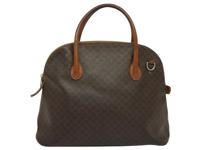 Céline Borsa a mano in tela Macadam CELINE in pelle PVC 2 in 1 marrone oro Auth 131004 D'oro - vista 13