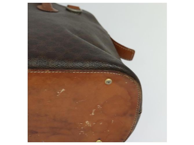 Céline Borsa a mano in tela Macadam CELINE in pelle PVC 2 in 1 marrone oro Auth 131004 D'oro - vista 16