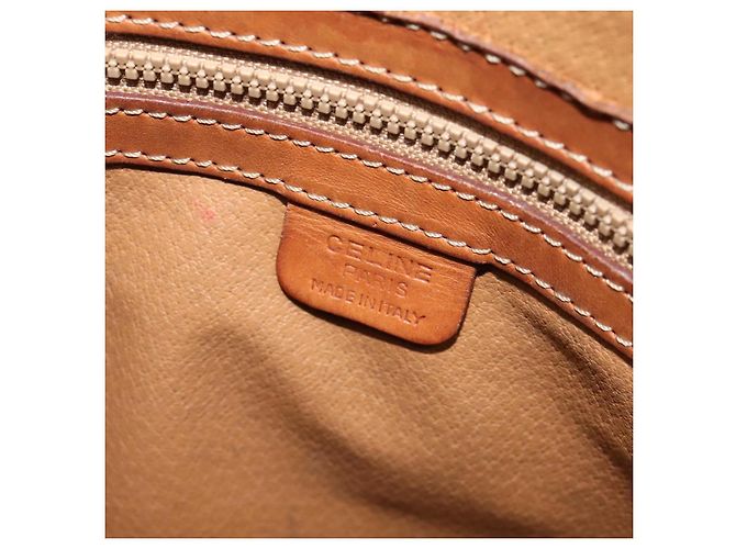 Céline Borsa a mano in tela Macadam CELINE in pelle PVC 2 in 1 marrone oro Auth 131004 D'oro - vista 17