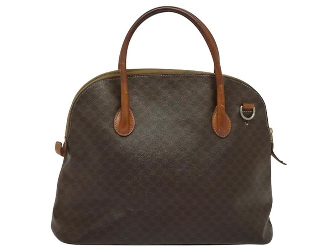 Céline Borsa a mano in tela Macadam CELINE in pelle PVC 2 in 1 marrone oro Auth 131004 D'oro - vista 2