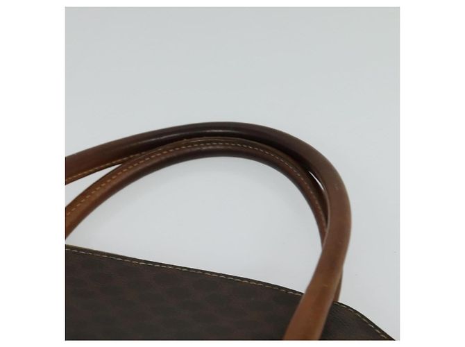 Céline Borsa a mano in tela Macadam CELINE in pelle PVC 2 in 1 marrone oro Auth 131004 D'oro - vista 8