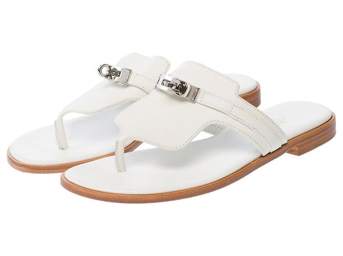 Kelly Hermès Scarpa HERMES in Pelle Bianca - 102743 Bianco - vista 2