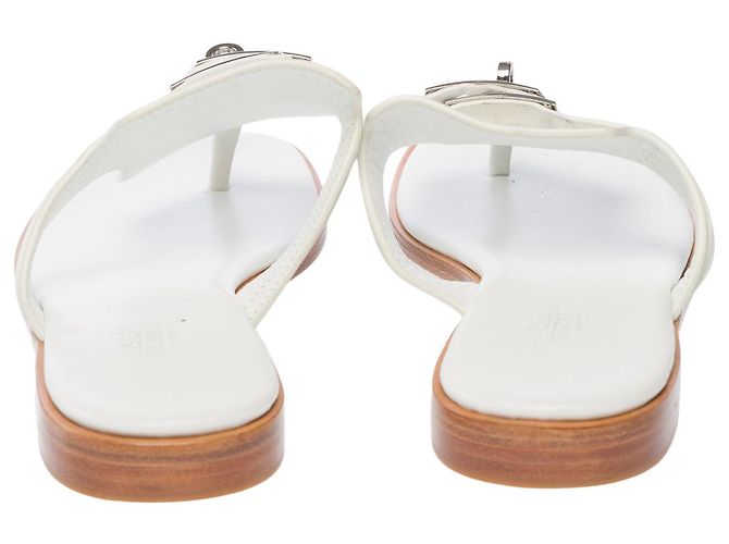 Kelly Hermès Scarpa HERMES in Pelle Bianca - 102743 Bianco - vista 3