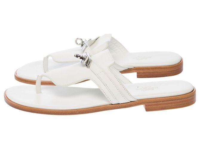 Kelly Hermès Scarpa HERMES in Pelle Bianca - 102743 Bianco - vista 4