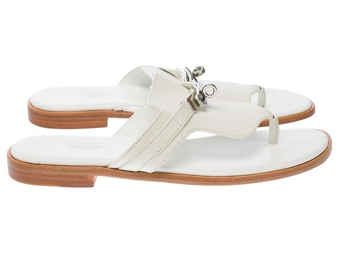 Kelly Hermès Scarpa HERMES in Pelle Bianca - 102743 Bianco - vista 5