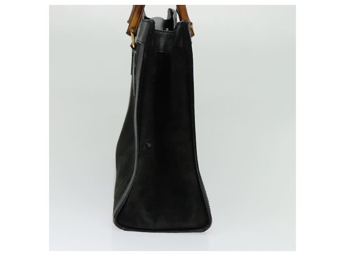 Bamboo Borsa Tote Gucci in pelle scamosciata nera e oro 002 1186 0260 Auth ep9577 Nero D'oro - vista 3