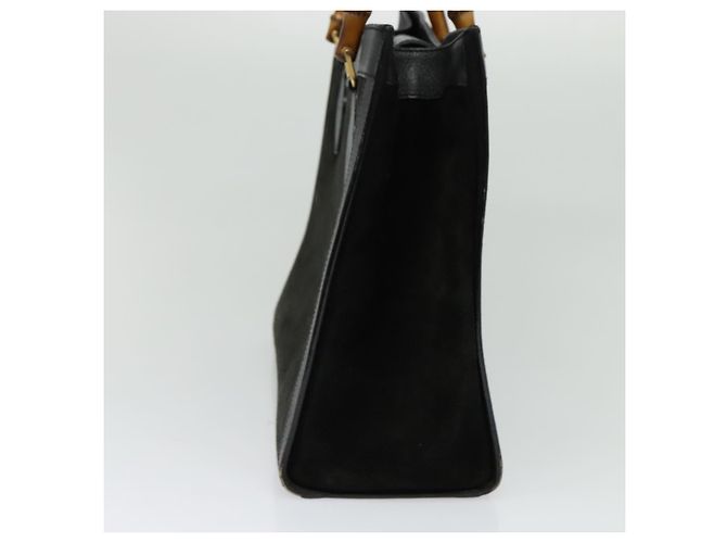 Bamboo Borsa Tote Gucci in pelle scamosciata nera e oro 002 1186 0260 Auth ep9577 Nero D'oro - vista 4