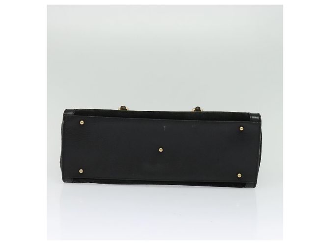 Bamboo Borsa Tote Gucci in pelle scamosciata nera e oro 002 1186 0260 Auth ep9577 Nero D'oro - vista 5