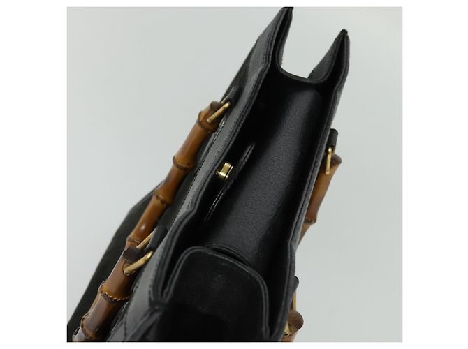 Bamboo Borsa Tote Gucci in pelle scamosciata nera e oro 002 1186 0260 Auth ep9577 Nero D'oro - vista 6