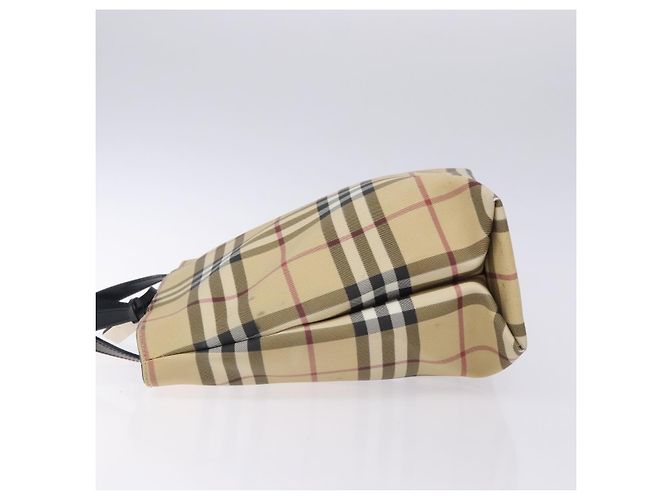 Burberry Borsa Tote Nova Check in PVC beige argento Auth gh491 - vista 4
