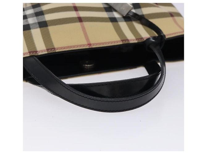 Burberry Borsa Tote Nova Check in PVC beige argento Auth gh491 - vista 7