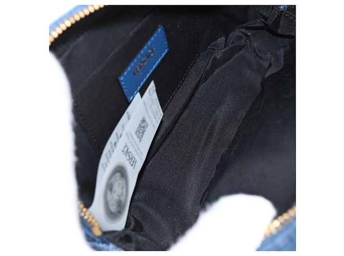 Bolsa de Ombro com Corrente VERSACE Denim Azul Ouro Auth 118959M Dourado - vista 11