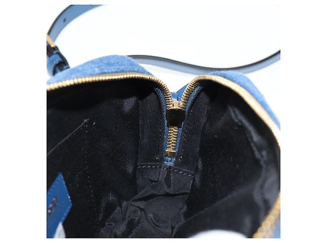 Bolsa de Ombro com Corrente VERSACE Denim Azul Ouro Auth 118959M Dourado - vista 19