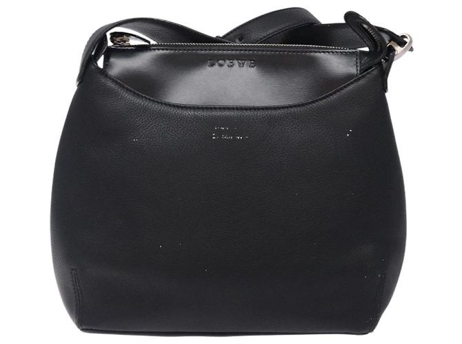Borsa a Spalla LOEWE in Pelle Nera Argento Auth gh471 Nero - vista 13