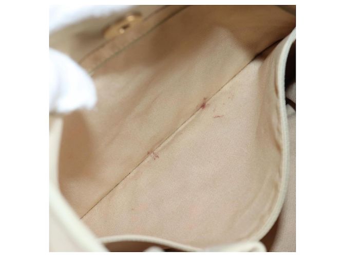 CHANEL Borsa Tote in Pelle di Pecora Beige Oro CC Auth 118935V D'oro - vista 11