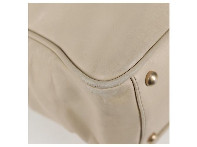 CHANEL Borsa Tote in Pelle di Pecora Beige Oro CC Auth 118935V D'oro - vista 16