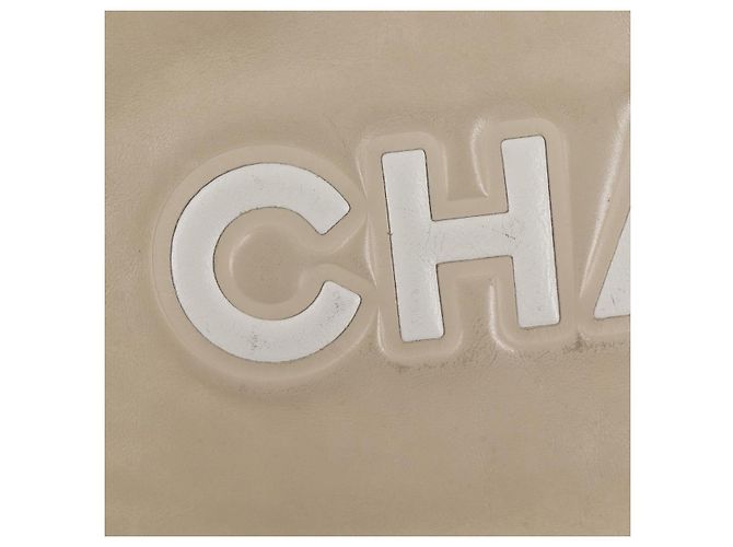 CHANEL Borsa Tote in Pelle di Pecora Beige Oro CC Auth 118935V D'oro - vista 19