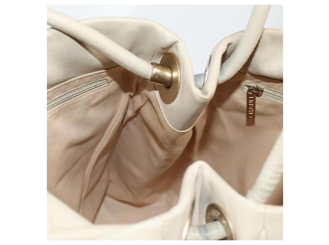 CHANEL Borsa Tote in Pelle di Pecora Beige Oro CC Auth 118935V D'oro - vista 22