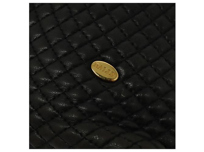 BALLY Borsa a Spalla con Catena Pelle Nera Oro Auth 131560 Nero D'oro - vista 10
