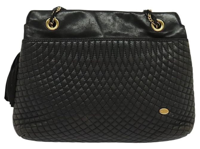 BALLY Borsa a Spalla con Catena Pelle Nera Oro Auth 131560 Nero D'oro - vista 13