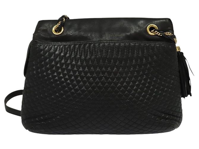 BALLY Borsa a Spalla con Catena Pelle Nera Oro Auth 131560 Nero D'oro - vista 2