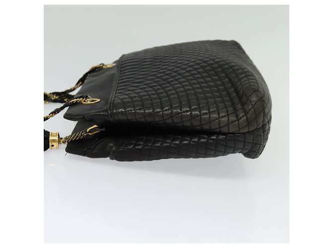 BALLY Borsa a Spalla con Catena Pelle Nera Oro Auth 131560 Nero D'oro - vista 3