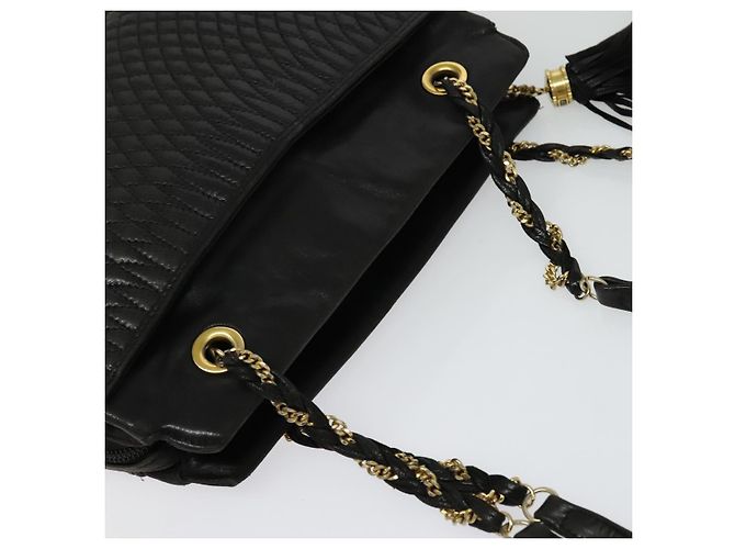 BALLY Borsa a Spalla con Catena Pelle Nera Oro Auth 131560 Nero D'oro - vista 6