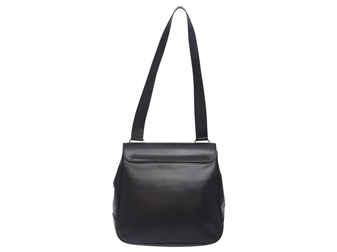 Borsa a Spalla Gancini in Pelle Nera e Argento di Salvatore Ferragamo Auth gh280 Nero - vista 2