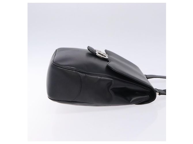 Borsa a Spalla Gancini in Pelle Nera e Argento di Salvatore Ferragamo Auth gh280 Nero - vista 3
