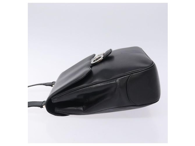Borsa a Spalla Gancini in Pelle Nera e Argento di Salvatore Ferragamo Auth gh280 Nero - vista 4