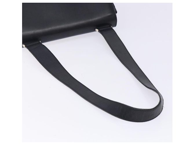 Borsa a Spalla Gancini in Pelle Nera e Argento di Salvatore Ferragamo Auth gh280 Nero - vista 7