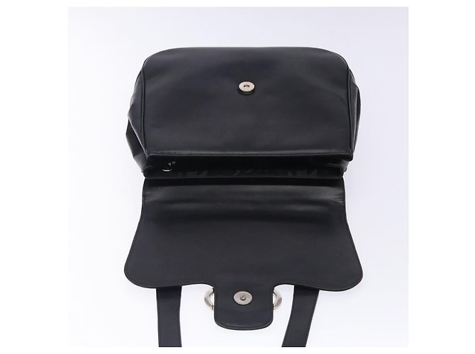 Borsa a Spalla Gancini in Pelle Nera e Argento di Salvatore Ferragamo Auth gh280 Nero - vista 9