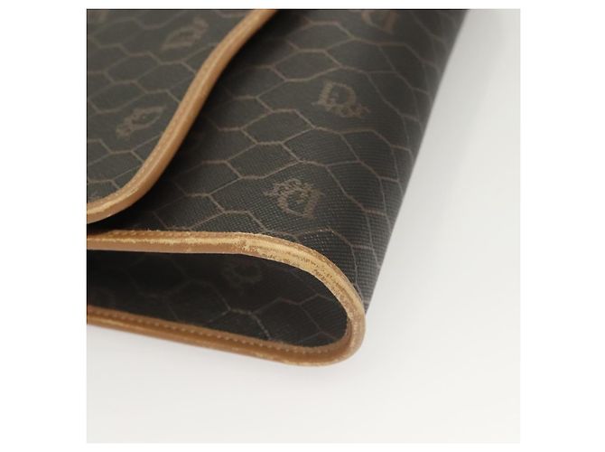 Bolso de hombro de lona de panal PVC negro y dorado Christian Dior Auth ep9643 - vista 14