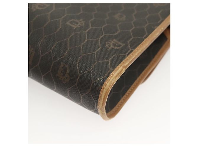 Bolso de hombro de lona de panal PVC negro y dorado Christian Dior Auth ep9643 - vista 16