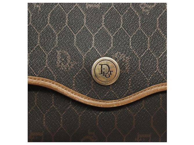 Bolso de hombro de lona de panal PVC negro y dorado Christian Dior Auth ep9643 - vista 17