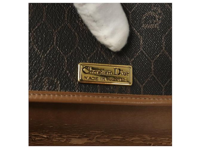 Bolso de hombro de lona de panal PVC negro y dorado Christian Dior Auth ep9643 - vista 18