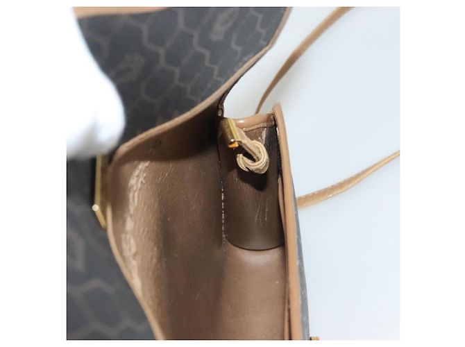 Bolso de hombro de lona de panal PVC negro y dorado Christian Dior Auth ep9643 - vista 19