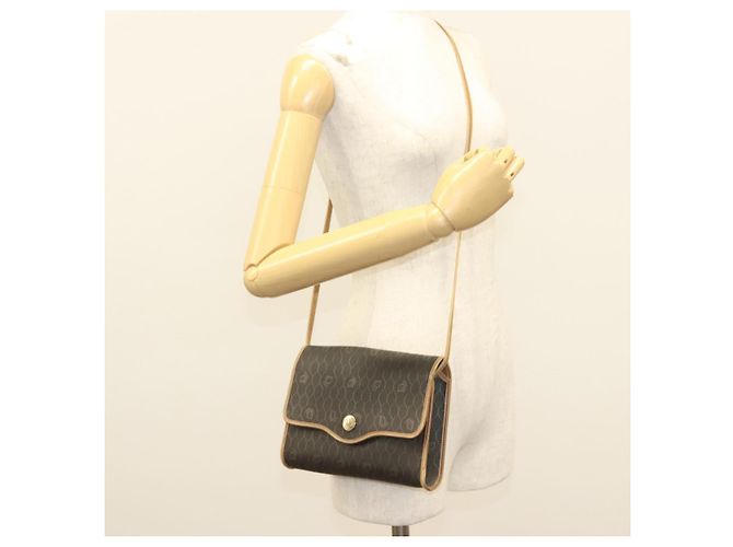 Bolso de hombro de lona de panal PVC negro y dorado Christian Dior Auth ep9643 - vista 20