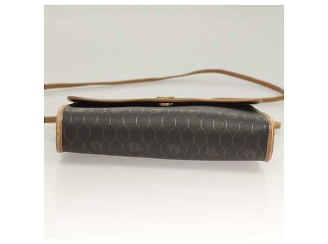 Bolso de hombro de lona de panal PVC negro y dorado Christian Dior Auth ep9643 - vista 5