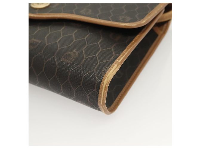 Bolso de hombro de lona de panal PVC negro y dorado Christian Dior Auth ep9643 - vista 9