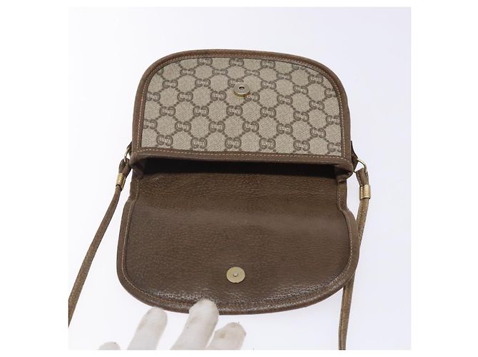 Borsa a Spalla GUCCI GG Plus Supreme PVC Beige Oro Auth th6187 D'oro - vista 10