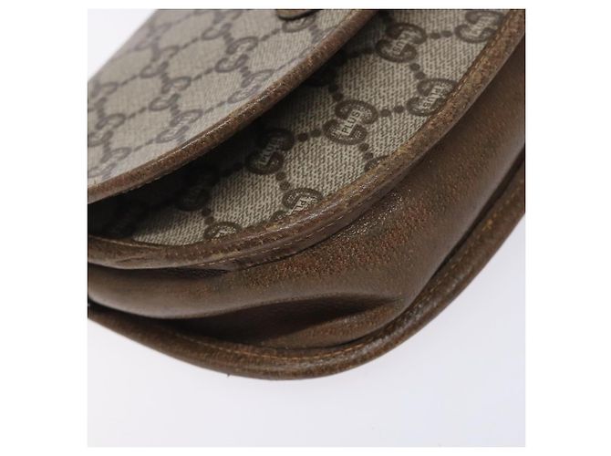 Borsa a Spalla GUCCI GG Plus Supreme PVC Beige Oro Auth th6187 D'oro - vista 14