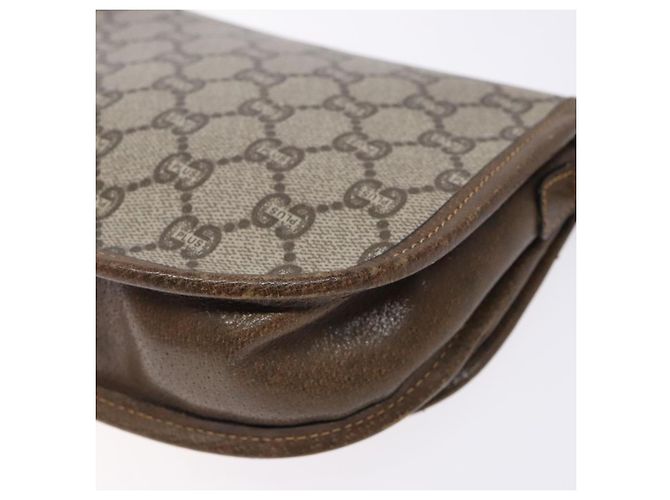 Borsa a Spalla GUCCI GG Plus Supreme PVC Beige Oro Auth th6187 D'oro - vista 15