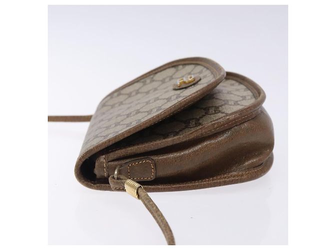 Borsa a Spalla GUCCI GG Plus Supreme PVC Beige Oro Auth th6187 D'oro - vista 4