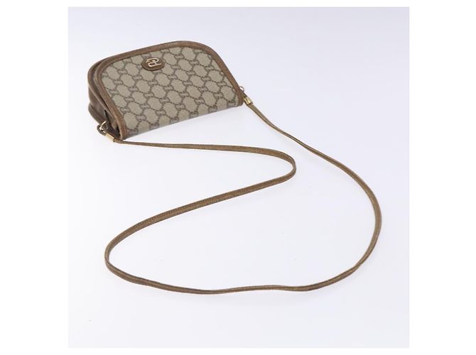 Borsa a Spalla GUCCI GG Plus Supreme PVC Beige Oro Auth th6187 D'oro - vista 7
