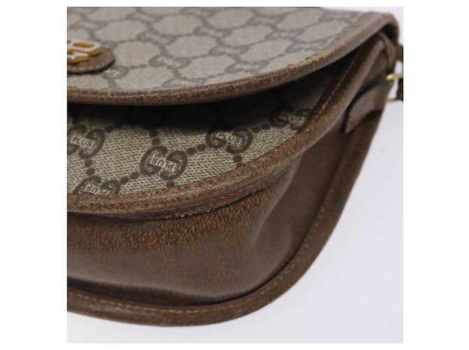 Borsa a Spalla GUCCI GG Plus Supreme PVC Beige Oro Auth th6187 D'oro - vista 9