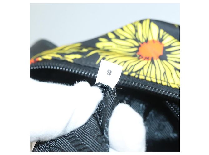 PRADA Borsa a Mano Nylon 2 vie Giallo Argento Auth 128406 - vista 12