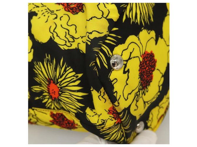 PRADA Borsa a Mano Nylon 2 vie Giallo Argento Auth 128406 - vista 15