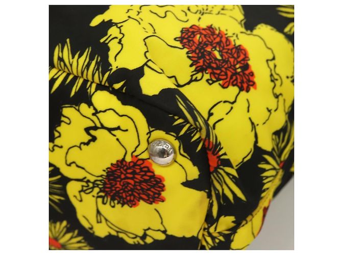 PRADA Borsa a Mano Nylon 2 vie Giallo Argento Auth 128406 - vista 16
